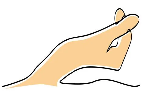 Vector simple single line hand love gesture, isolated on white Stock Illustration