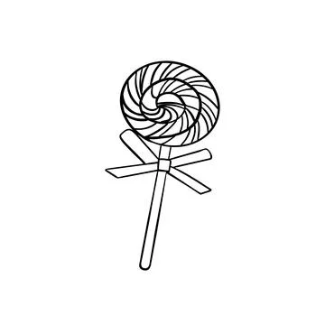 Vector simple Sketch of New Year's Lollipop Illustrazione stock