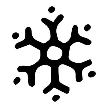 Vector simple snowflake. A hand-drawn six-ray snowflake in the style of doodles Stock Illustration