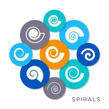 Vector simple spiral icons Stock Illustration
