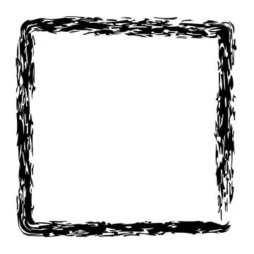 Vector simple square frame from black crayon, at white background Stock-Illustration