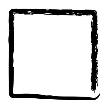 Vector simple square frame from black crayon, at white background Stock Illustration
