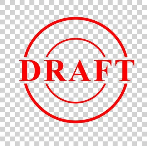 Vector Simple Style Red Circle Rubber stamp, draft,  at at tranparent effect  イラスト素材