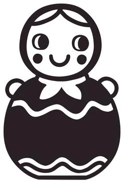 Vector simple stylized image of a cute soviet tumbler toy Stock Illustration