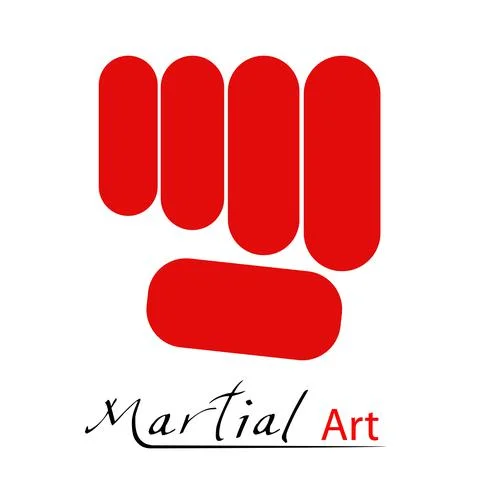 Vector Simple Symbol of Martial Art School or course, at white Background Stock Illustration