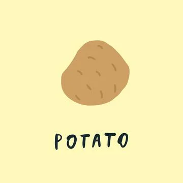 Vector simplified potato drawing, handwritten word Stock Illustration