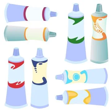Vector simply thick paint tubes Stock Illustration