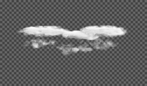 Vector. Single cloud on a transparent background. An atmospheric phenomenon. Stock Illustration