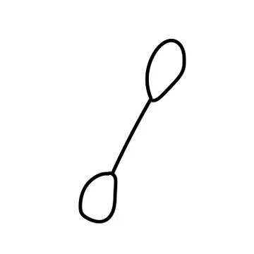 Vector single ear stick. Ecological illustration doodle black line Stock Illustration