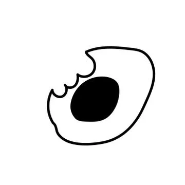 Vector single eco avocado. Ecological illustration doodle black line Stock Illustration