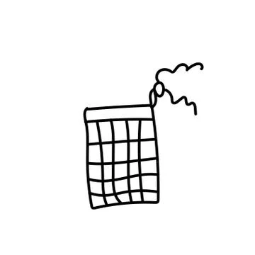 Vector single eco bag. Ecological illustration doodle black line Stock Illustration