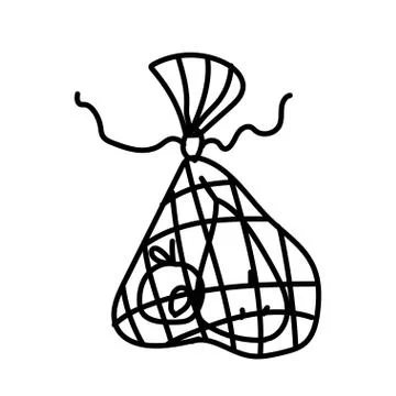 Vector single eco bag with vegetables. Ecological illustration doodle Stock Illustration