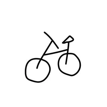 Vector single eco bicycle.Ecological illustration doodle black line Stock Illustration