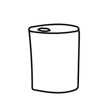 Vector single eco can of soda. Ecological illustration doodle black Stock Illustration