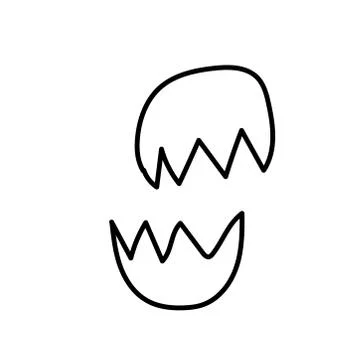 Vector single eco egg shell.Ecological illustration doodle black line Stock Illustration