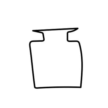 Vector single eco glass bottle. Ecological illustration doodle black line Stock Illustration