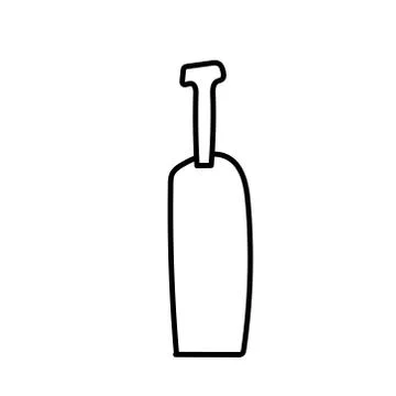 Vector single eco glass bottle. Ecological illustration doodle black line Stock Illustration
