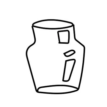 Vector single eco glass bottle. Ecological illustration doodle black line Stock Illustration
