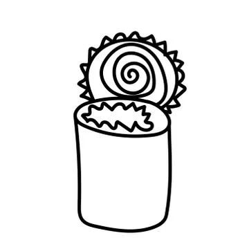 Vector single eco iron can. Ecological illustration doodle black line Stock Illustration