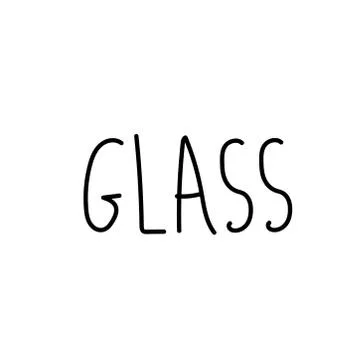 Vector single eco lettering glass.Ecological illustration doodle black line Stock Illustration