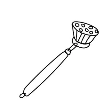 Vector single eco organic brush. Ecological illustration doodle black line Stock Illustration
