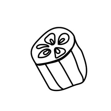 Vector single eco organic sponge. Ecological illustration doodle black line Illustrazione stock