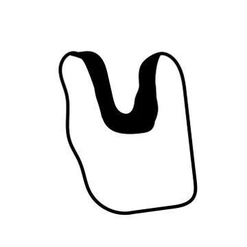 Vector single eco plastic package. Ecological illustration doodle black line Stock Illustration