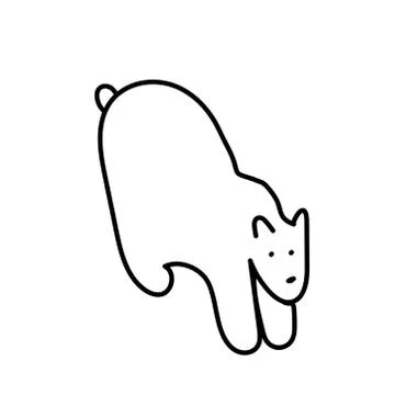 Vector single eco polar bear. Ecological illustration doodle black line Stock Illustration