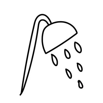 Vector single eco shower. Ecological illustration doodle Stock Illustration