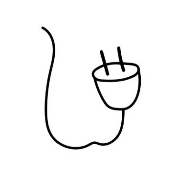 Vector single eco socket. Ecological illustration doodle black line Stock Illustration