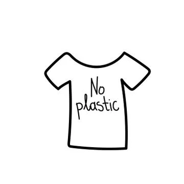 Vector single eco t-shirt.Ecological illustration doodle black line Stock Illustration