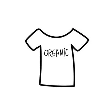 Vector single eco t-shirt.Ecological illustration doodle black line Stock Illustration