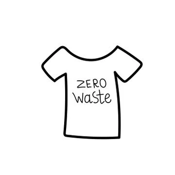 Vector single eco t-shirt.Ecological illustration doodle black line Stock Illustration