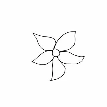 Vector single flower hand drawn. A simple illustration of a doodle Stock Illustration