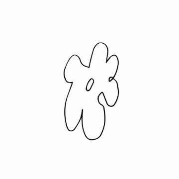 Vector single flower hand drawn. A simple illustration of a doodle Stock Illustration