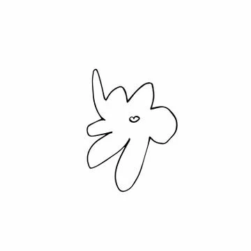 Vector single flower hand drawn. A simple illustration of a doodle Stock Illustration