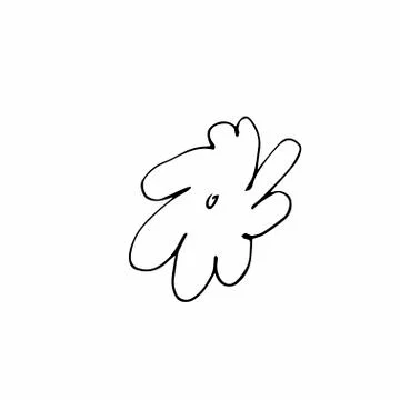 Vector single flower hand drawn. A simple illustration of a doodle Stock Illustration