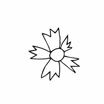 Vector single flower hand drawn. A simple illustration of a doodle Stock Illustration