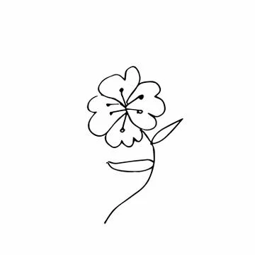 Vector single flower hand drawn. A simple illustration of a doodle Stock Illustration
