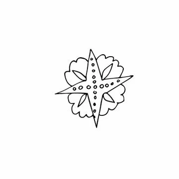 Vector single flower hand drawn. A simple illustration of a doodle Stock Illustration