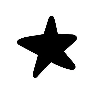 Vector single hand drawn star icon in doodle style on white background. Iso.. Stock Illustration