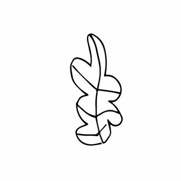 Vector single leaves hand drawn. A simple illustration of a doodle Stock Illustration