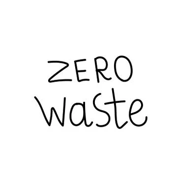 Vector single lettering zero waste. Ecological illustration doodle Stock Illustration
