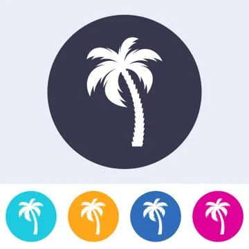 Vector single palm tree icon Stock Illustration