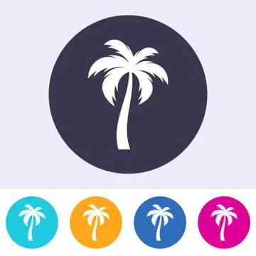 Vector single palm tree icon Иллюстрация