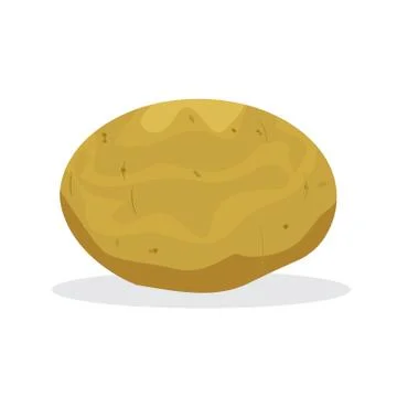 Vector Single Potatoe with flat and solid color design. Organic food. Illustrazione stock