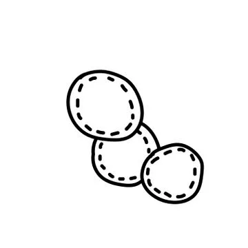 Vector single reusable cotton pads. Ecological illustration doodle Stock Illustration