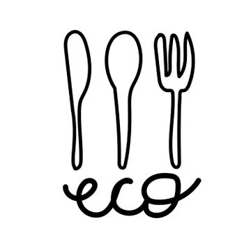 Vector single reusable dining Stock Illustration