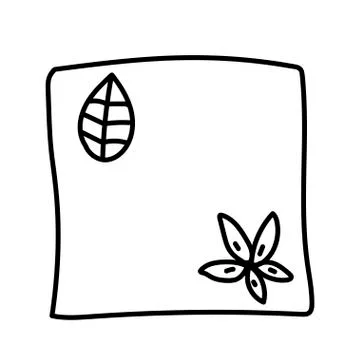 Vector single reusable scarf. Ecological illustration doodle black line Stock Illustration