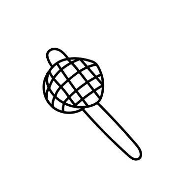Vector single sieve for tea. Ecological illustration doodle . Illustrazione stock